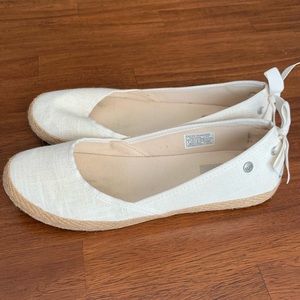 UGG casual linen flats with grosgrain bow detail